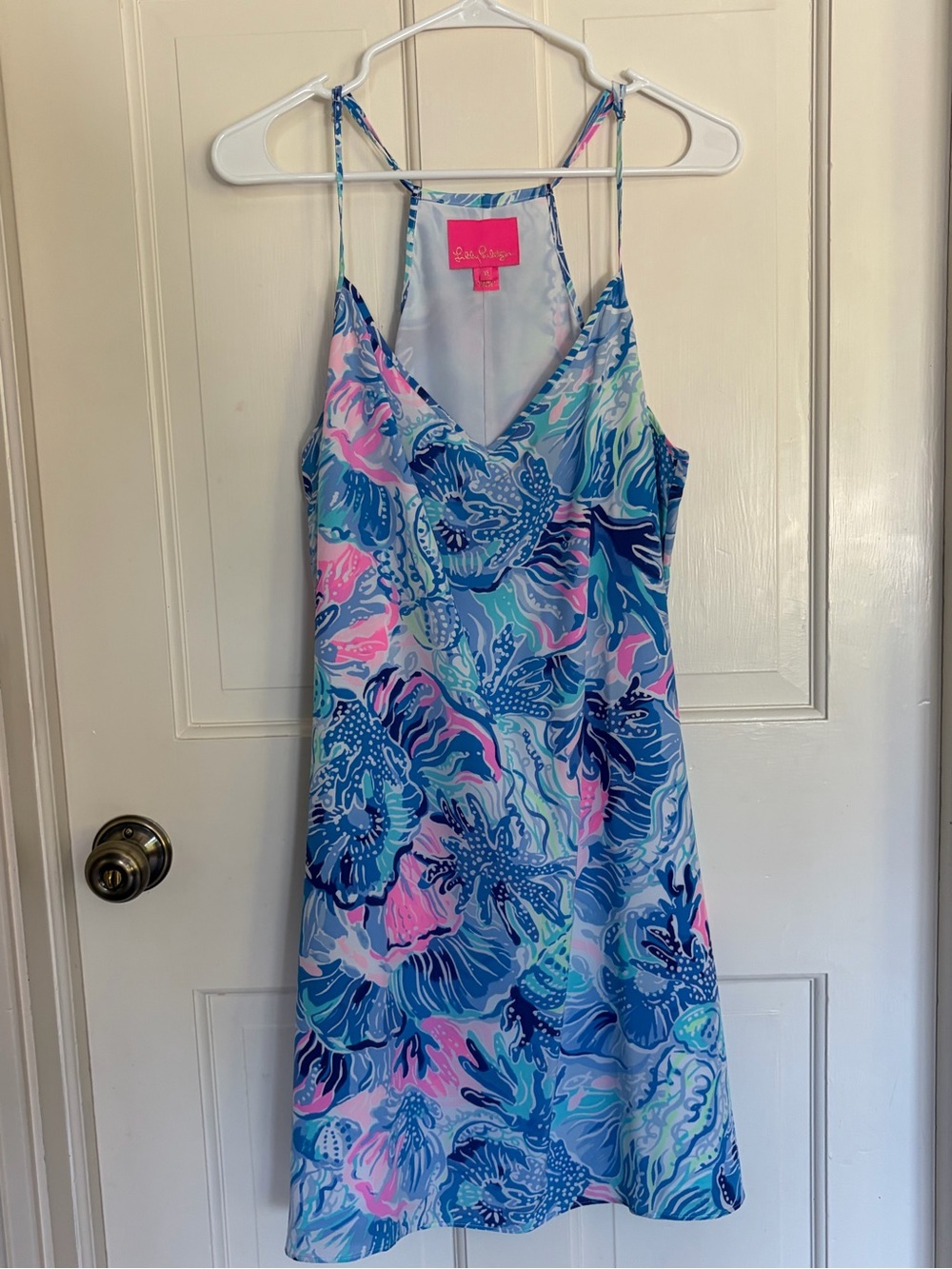 Lilly Pulitzer Blue Pink Green Floral Slip Dress